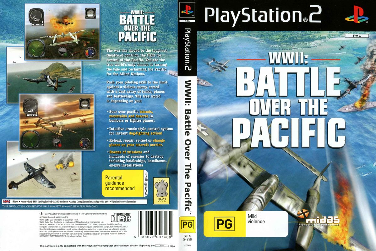 WWII: Battle Over the Pacific box art for Playstation 2